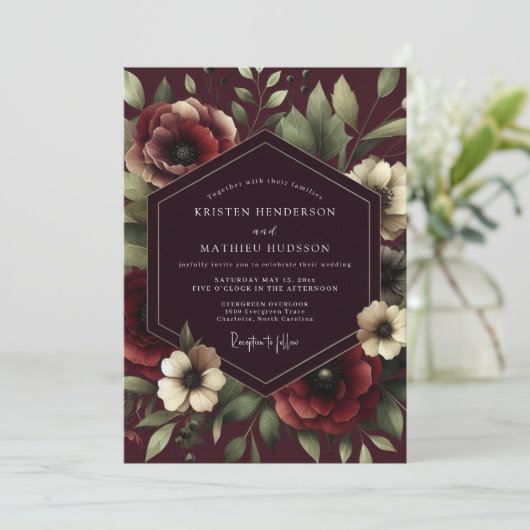 Claret Renaissance Bloom Wedding 招待状 (スタンド正面)