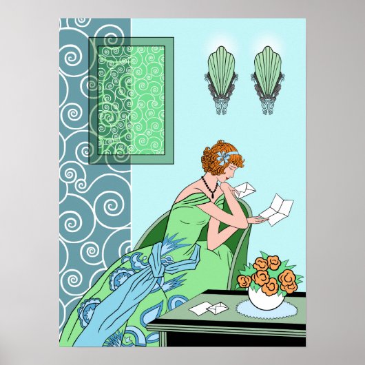 Clarice's Letter -アールデコファッションデザイン ポスター (正面)