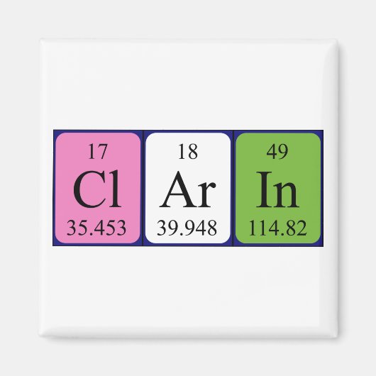 Clarin周期表名磁石 マグネット (正面)