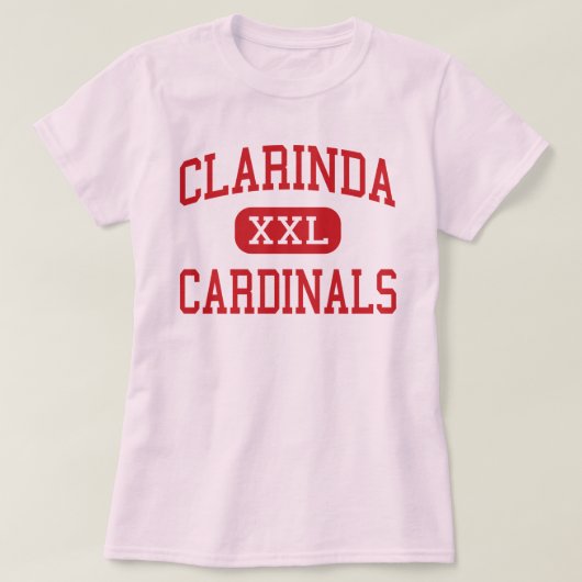 Clarinda - （鳥）ショウジョウコウカンチョウ-中間- Clarindaアイオワ Tシャツ (デザイン正面)