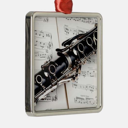 Clarinetクローズアップ写真 メタルオーナメント (右)