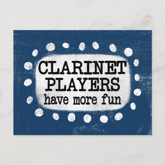 Clarinetプレイヤーのおもしろいはがき ポストカード (正面)