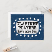 Clarinetプレイヤーのおもしろいグリーティングカードの数 カード (正面/裏面インサイチュ)