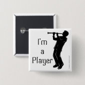 Clarinetプレーヤーシルエットボタン 缶バッジ (正面&裏面)