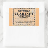 Clarinetライセンス矩形ステッカー 長方形シール (バッグ)