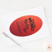 Clarinet 感じ The Music Ovalステッカー 楕円形シール (封筒)