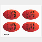 Clarinet 感じ The Music Ovalステッカー 楕円形シール (シート)