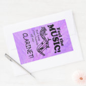 Clarinet 感じ The Music Rectangular Sticker 長方形シール (封筒)