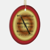 Clarinet~楽譜~赤/緑/金ゴールド~クリスマス~ セラミックオーナメント (右)