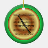 Clarinet~楽譜~赤/緑/金ゴールド~クリスマス~ セラミックオーナメント (裏面)