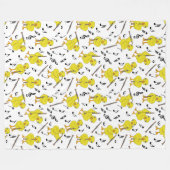 Clarinet Chick Clarinetsミュージックノートフリース 空白の フリースブランケット (正面(横))