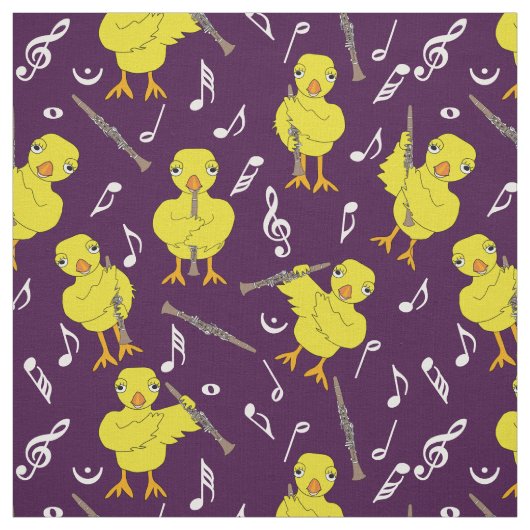 Clarinet Chick Music Notes ファブリック (見本)