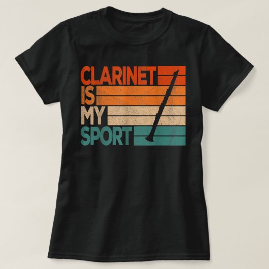 Clarinet Is My Sport Funny Clarinet Player Retro V Tシャツ (デザイン正面)