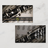 clarinet Lessons楽器音楽教師 名刺 (正面/裏面)