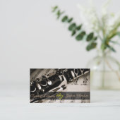 clarinet Lessons楽器音楽教師 名刺 (スタンド正面)