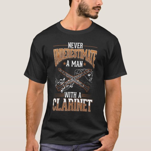 Clarinet Man Clarinetist Tシャツ (正面)
