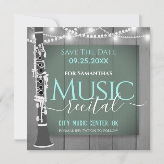 Clarinet Music Recital Save the Date (正面)