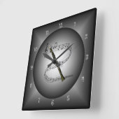 Clarinet~Musicalの地球の~Musical楽器の~Scale~ スクエア壁時計 (傾斜)