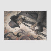 Clarinet Musician With Abstract Swirls Decoupage 薄葉紙 (正面)