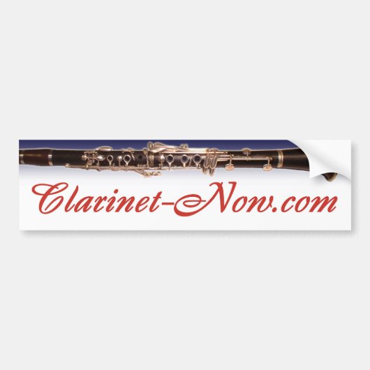 Clarinet-Now.com Bumper Stecker(Clarinet-Now.comバン バンパーステッカー (正面)