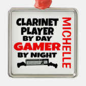 Clarinet Playerのビデ遊オゲーム メタルオーナメント (正面)