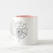 Clarinet Player Clarinetist Music Dandelion ツートーンマグカップ (正面左)