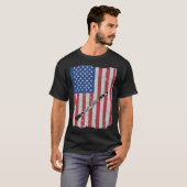 Clarinet Usa Flag Clarinet Player Clarinetist Tシャツ (正面フル)