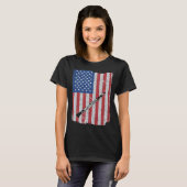 Clarinet Usa Flag Clarinet Player Clarinetist Tシャツ (正面フル)