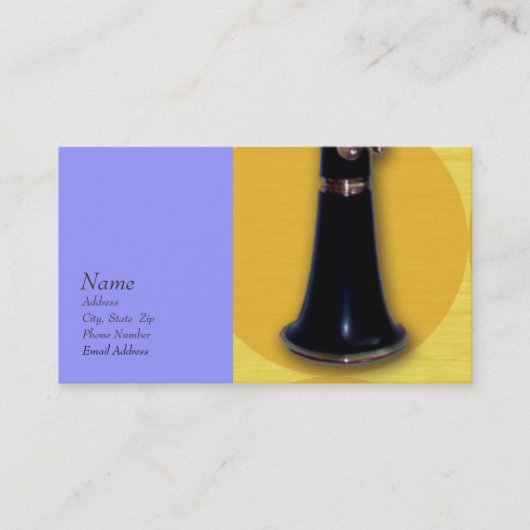 ClarinetCentral.comのためのクラリネットの名刺 名刺 (正面)