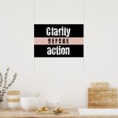 Clarity Before Action ホリゾンタル ダーク ポスター (キッチン)