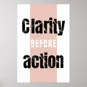 Clarity Before Action ミニマリスト 縦型ポスター ポスター