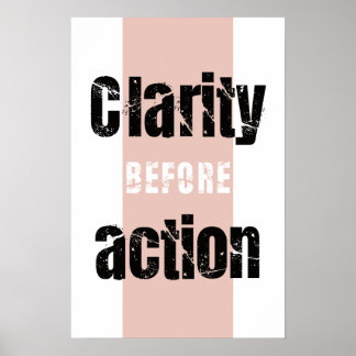 Clarity Before Action ミニマリスト 縦型ポスター ポスター