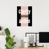 Clarity Before Action 縦型ダークポスター ポスター (ホームオフィス)