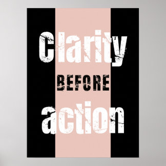 Clarity Before Action 縦型ダークポスター ポスター