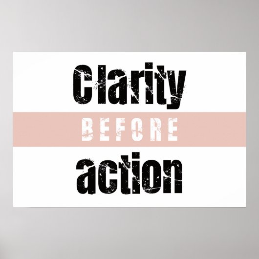 Clarity Before Action Horizontal Minimal ポスター (正面)
