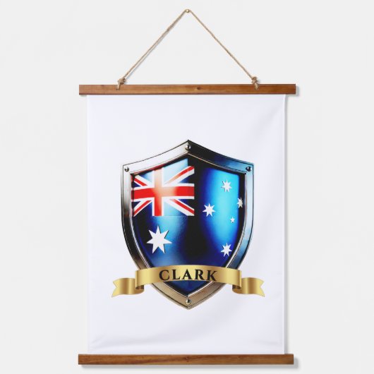 Clark Australia National Heritage Shield 吊り下げ型タペストリー (正面)