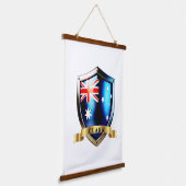Clark Australia National Heritage Shield 吊り下げ型タペストリー (傾斜あり)