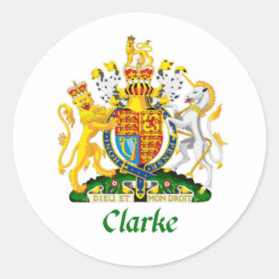 Clarkeの"Clarke紋章付き外衣"の"Clarkeの家紋" ラウンドシール