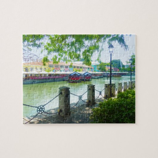 Clarkeクウェイのジグソーパズルのシンガポールの川の水辺地帯 ジグソーパズル (横)