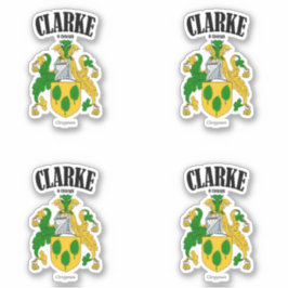ClarkeクレストIrish翻訳と意味(x4) シール