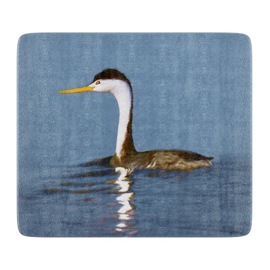 Clark's Grebe'絵画s - Bird Artオリジナル カッティングボード (正面)