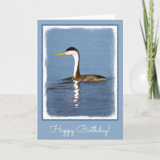 Clark's Grebe'絵画s - Bird Artオリジナル カード (正面)