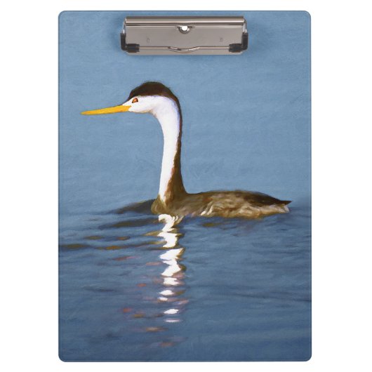 Clark's Grebe'絵画s - Bird Artオリジナル クリップボード (正面)