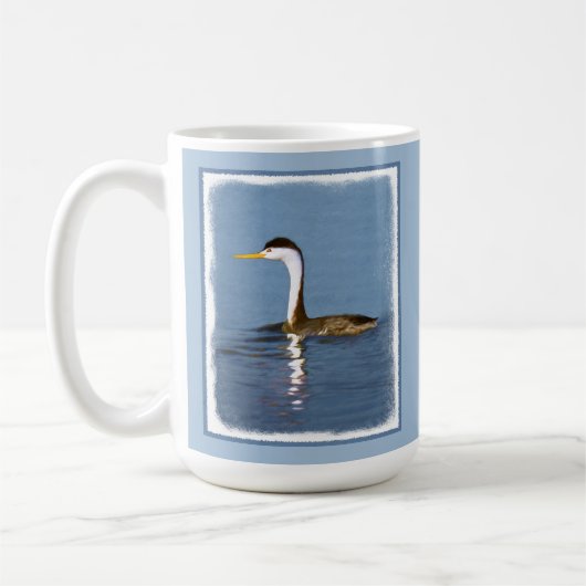 Clark's Grebe'絵画s - Bird Artオリジナル コーヒーマグカップ (左)