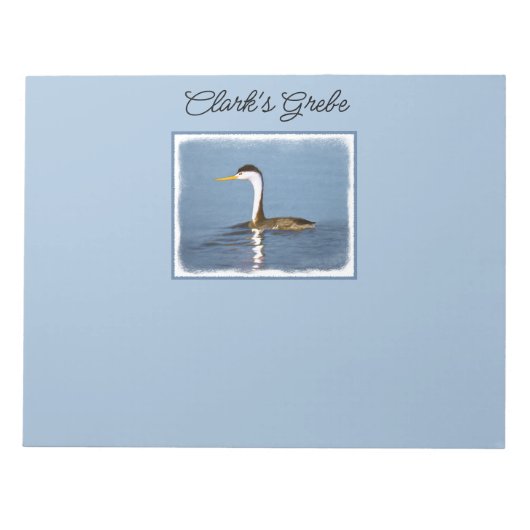 Clark's Grebe'絵画s - Bird Artオリジナル ノートパッド (正面)