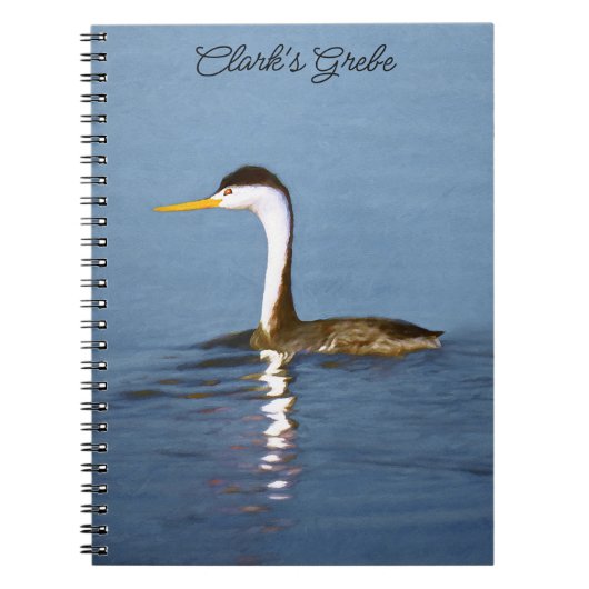 Clark's Grebe'絵画s - Bird Artオリジナル ノートブック (正面)