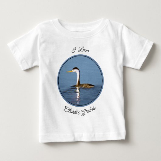 Clark's Grebe'絵画s - Bird Artオリジナル ベビーTシャツ (正面)