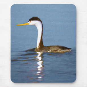 Clark's Grebe'絵画s - Bird Artオリジナル マウスパッド