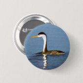 Clark's Grebe'絵画s - Bird Artオリジナル 缶バッジ (正面&裏面)