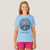 Clark's Grebe Painting - Original Bird Art T-Shirt Tシャツ (正面フル)